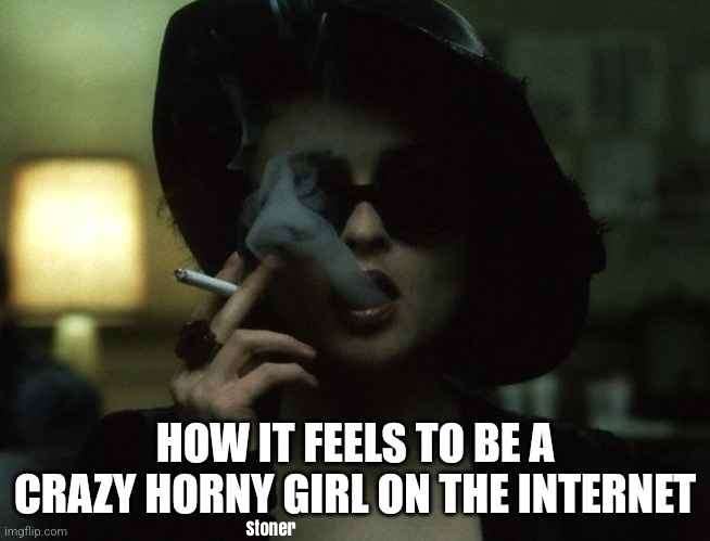 A woman wearing a dark hat and sunglasses smokes a cigarette, with smoke obscuring her face. The overlaid text reads 'HOW IT…