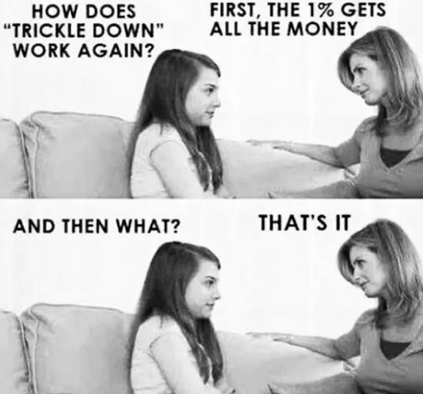 A black-and-white two-panel image shows a young girl and an adult woman sitting on a couch. In the top panel, the girl asks…