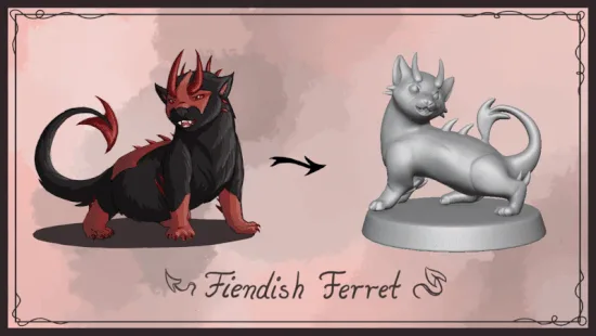 Meet the Fiendish Ferret: A D&D Creature and Miniature