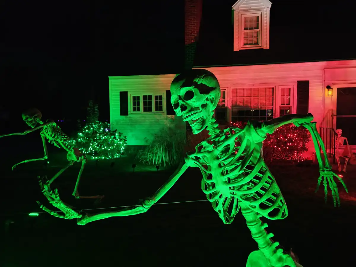A spooky 20% of the Halloween decorations have taken over the yard!