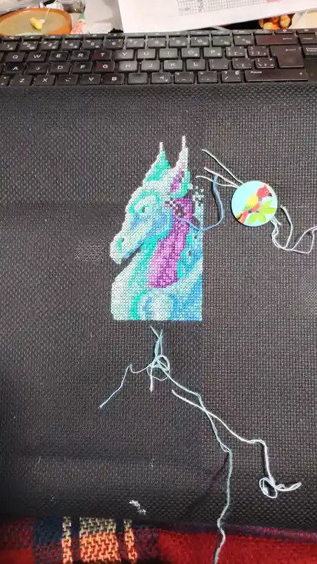 Day 5 of my dragon cross stitch project