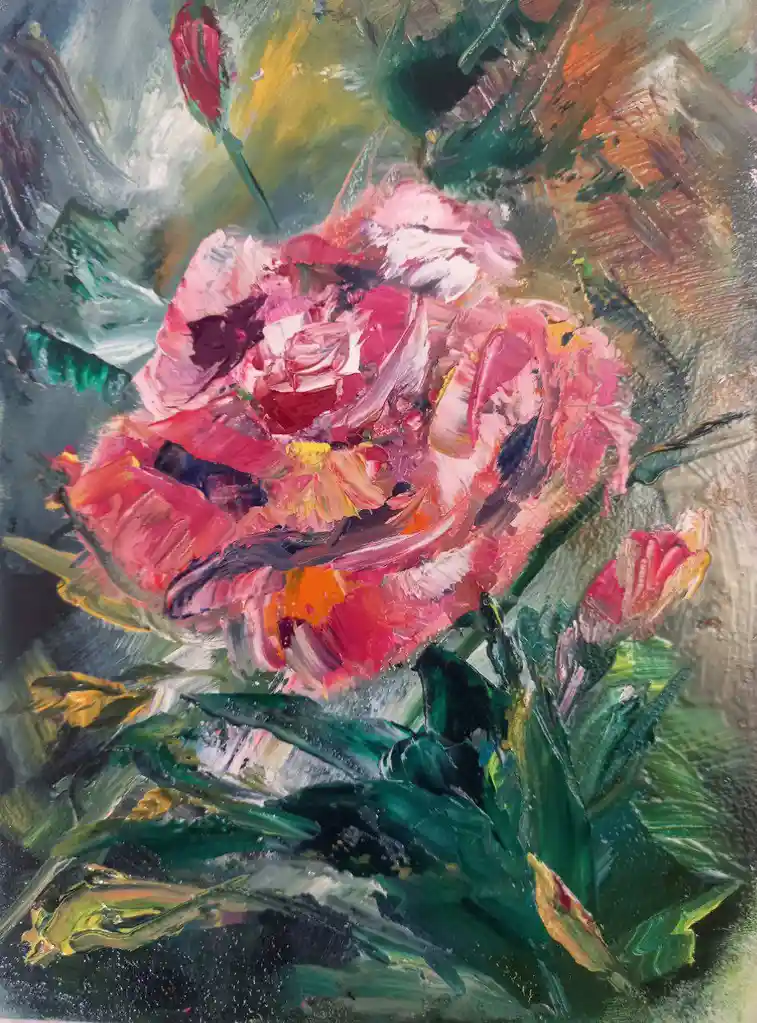 A Rose in Bloom: My Oil Painting