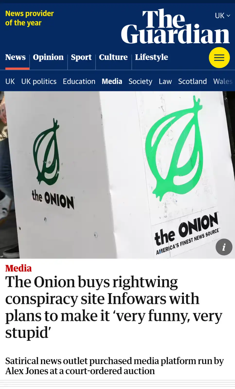 The Onion Acquires Infowars: What a Twist!