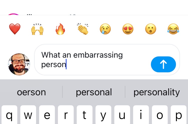 A screenshot of a mobile messaging app shows a user's profile picture of a smiling man with glasses and a beard. The text…