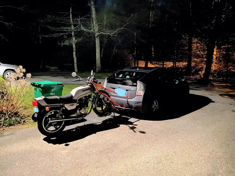 Check Out This Prius Gen 3 Towing a Motorcycle!