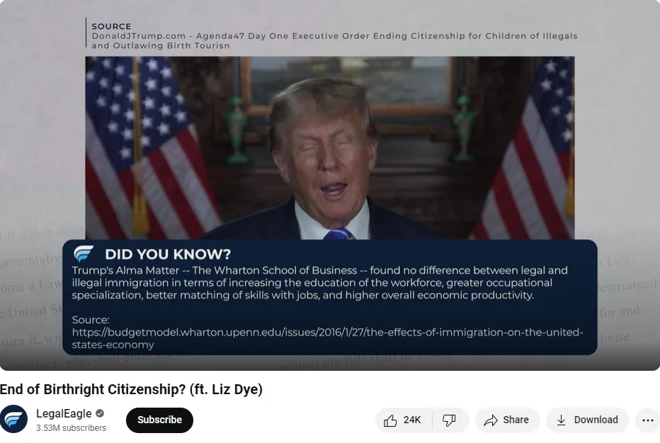 A screenshot of Donald Trump speaking with American flags behind him, overlaid with a dark blue 'DID YOU KNOW?' box…
