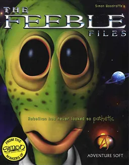 A green-skinned alien with large black eyes and a wide smile, wearing a white collared shirt, is shown against a space…