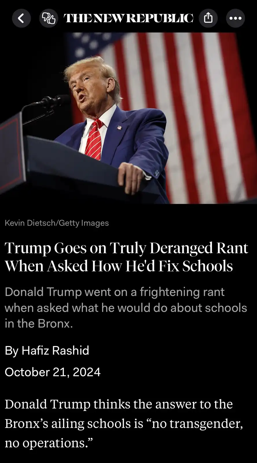 The Weird Old Liar Still Claims Schools Are Performing Sex Change Operations...