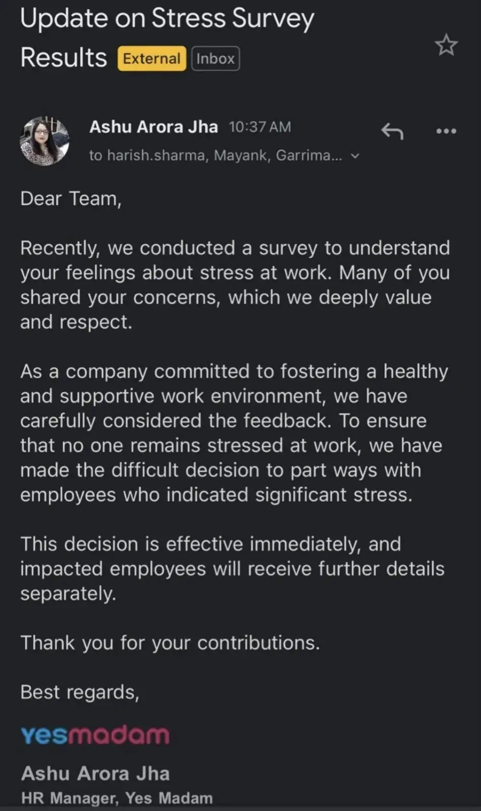 Who doesn't enjoy those 'anonymous' surveys?