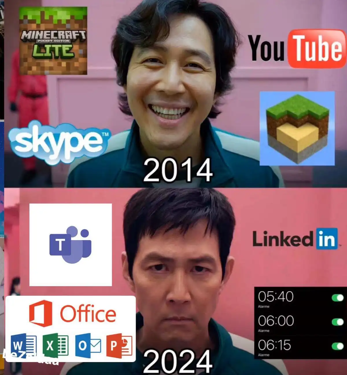 The image is split into two panels. The top panel shows a smiling man with logos for Minecraft Lite, Skype, and YouTube…