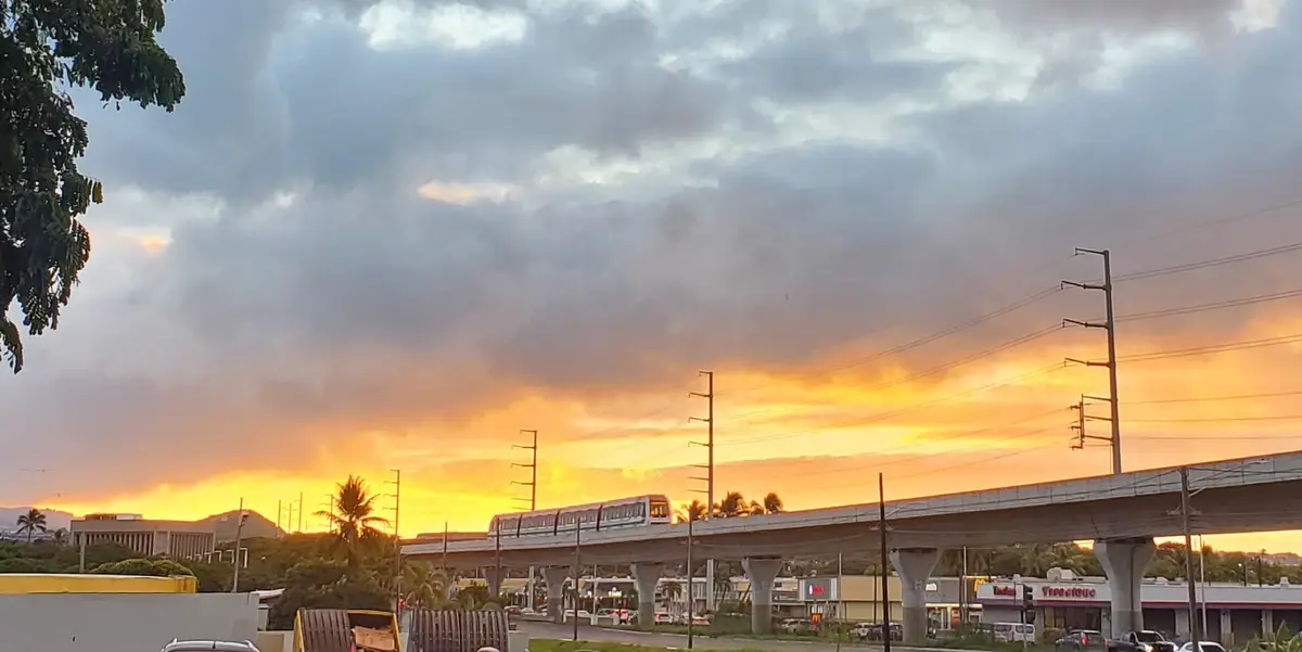 A Glimpse of Honolulu's Skyline Monorail