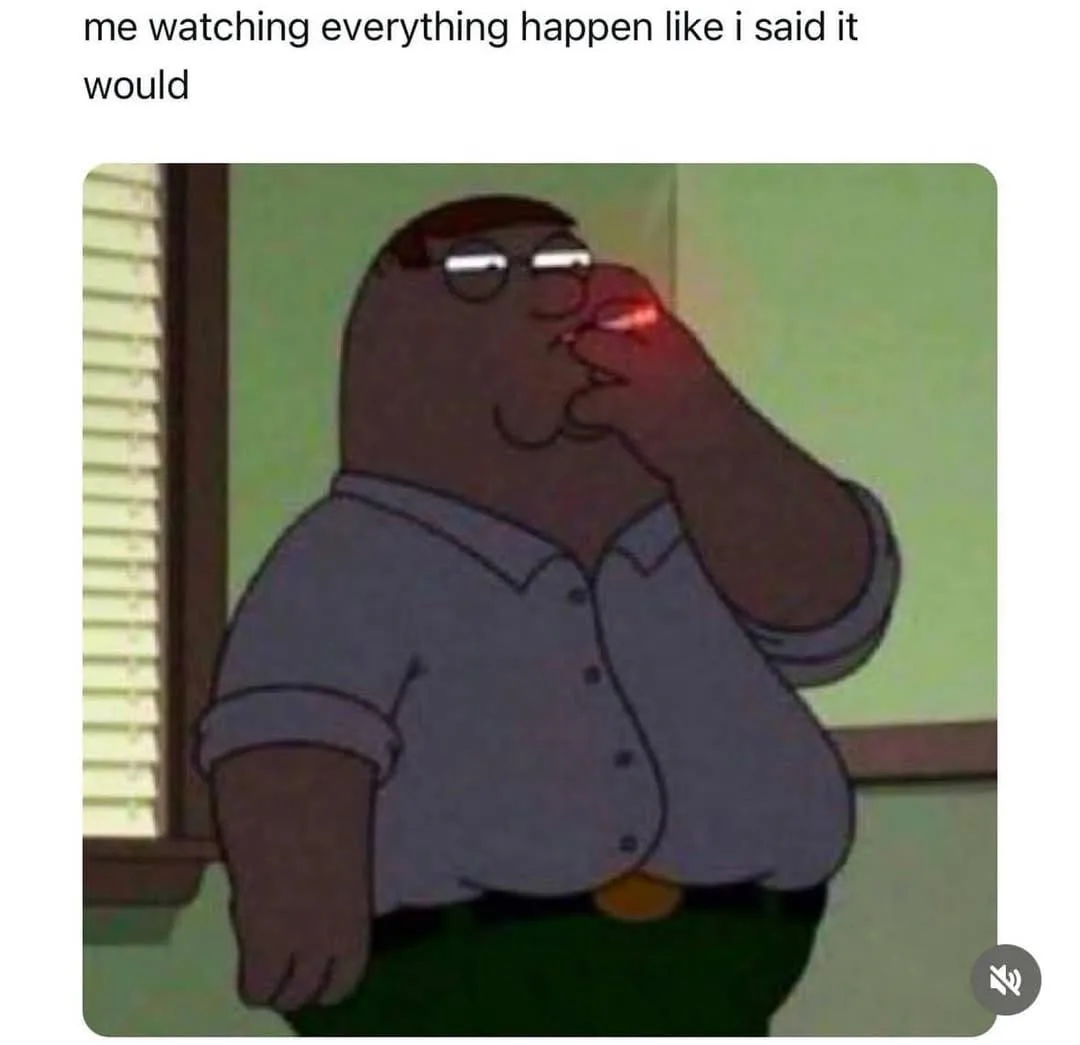The image shows the animated character Peter Griffin from Family Guy, wearing glasses and a light blue button-up shirt with…