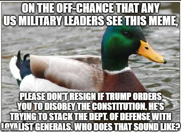 Our soldiers pledge allegiance to the Constitution, not to individuals or groups