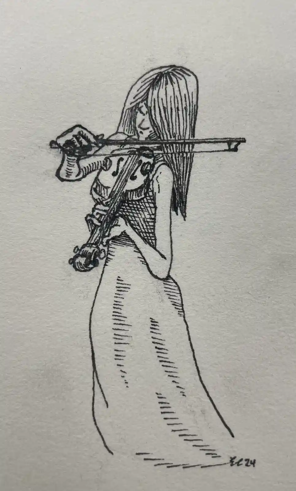 Inktober 2024 Day 30: Celebrating the Violin