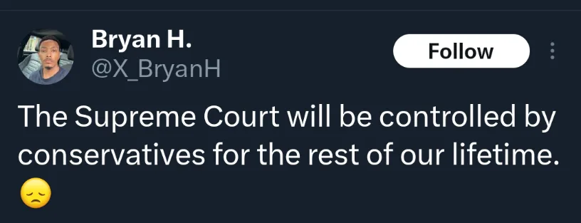 A screenshot of a tweet from user Bryan H. (@X_BryanH) with a dark background, showing his profile picture, username, and a…