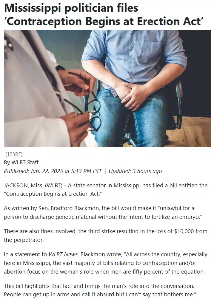 A man in a blue shirt and jeans sits in a chair while a doctor in a white coat holds glasses, overlaid with the headline…
