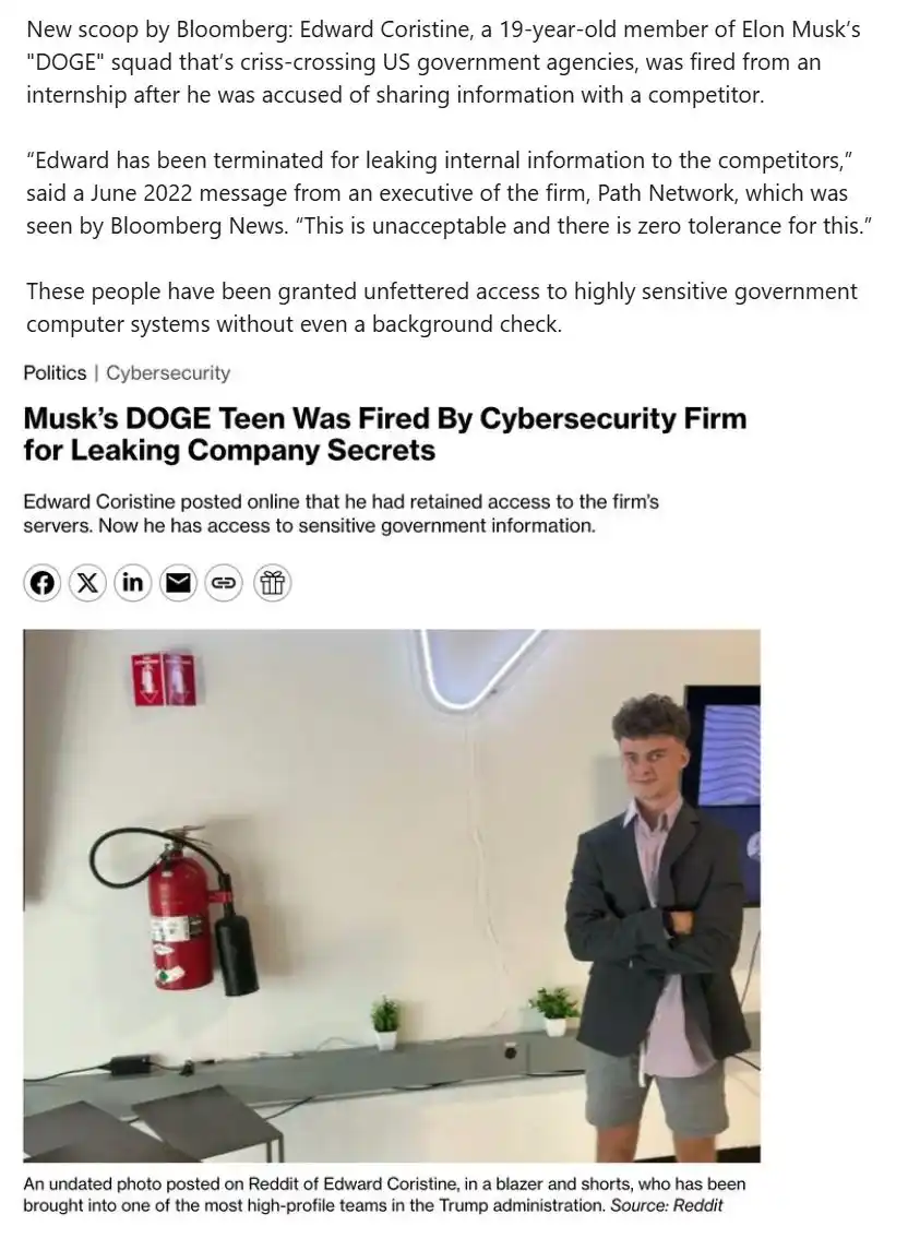 A young man in a blazer and shorts stands with arms crossed in a modern office, next to a red fire extinguisher mounted on a…