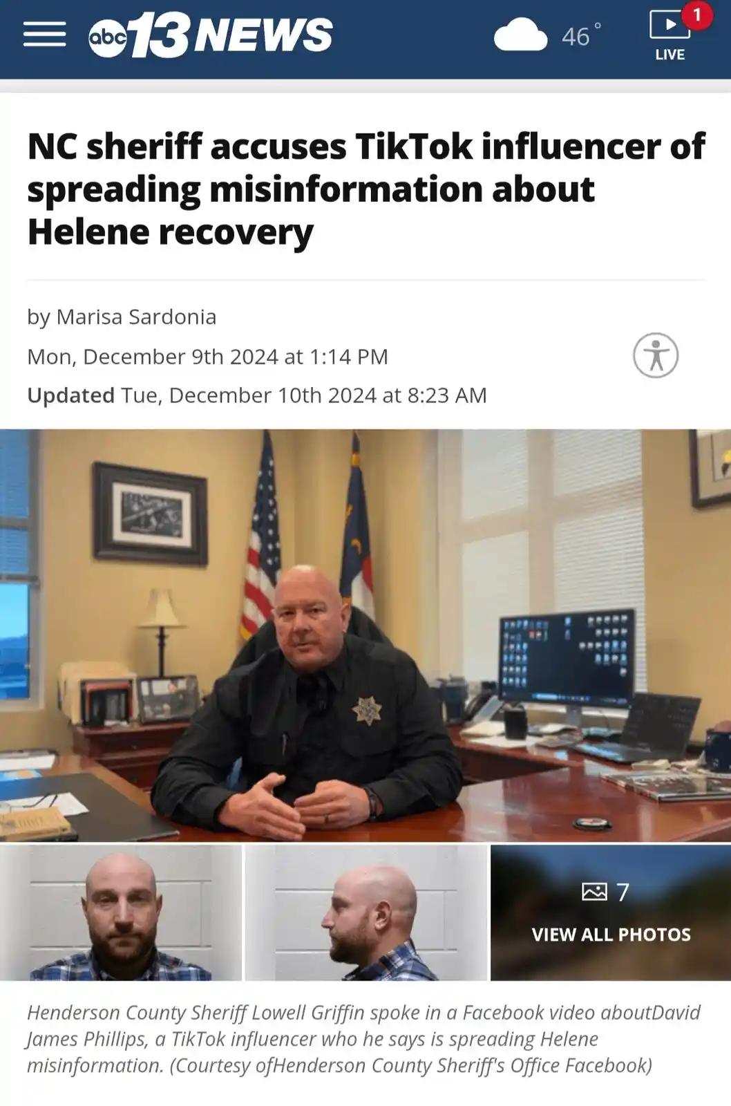 Breaking News: Arrest Made Over Hurricane Helen Misinformation