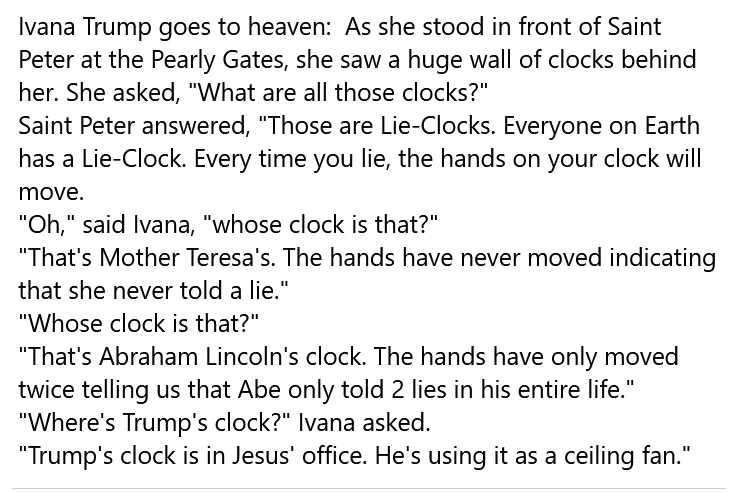 A Classic Joke: The Lie-Clock and Trump