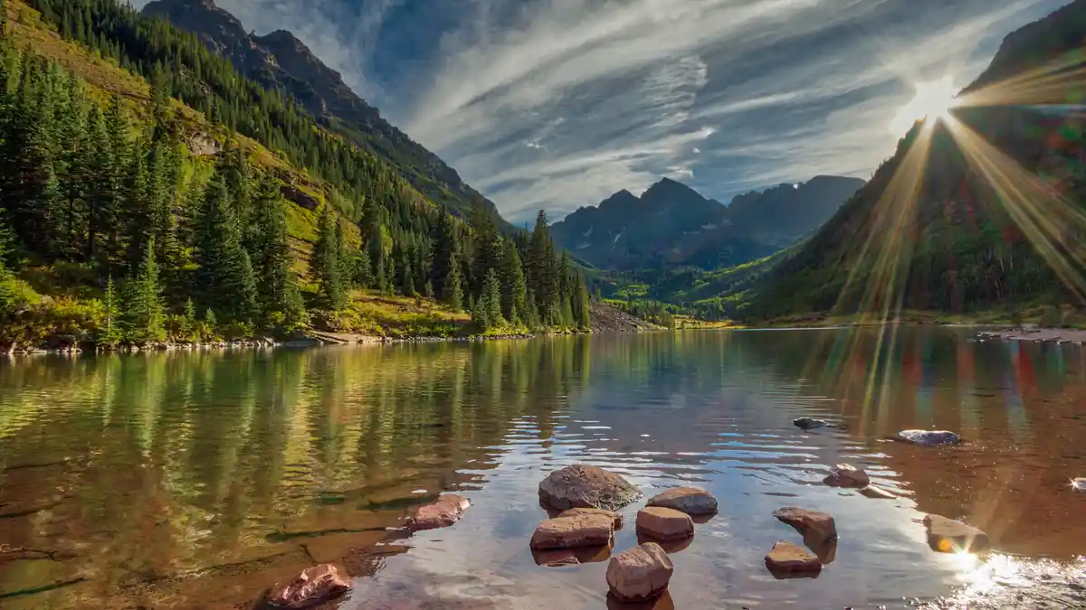 Majestic maroon mountains standing tall