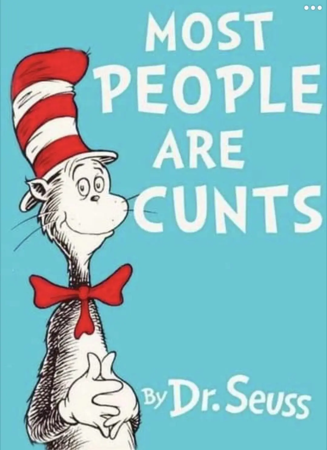 The image shows the iconic Dr. Seuss character, the Cat in the Hat, standing against a solid blue background. He wears his…