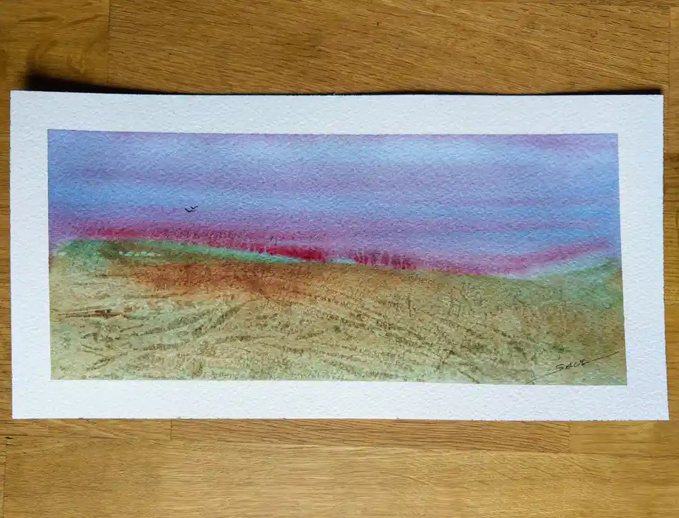 Vibrant Watercolour Abstract Landscape That Captivates