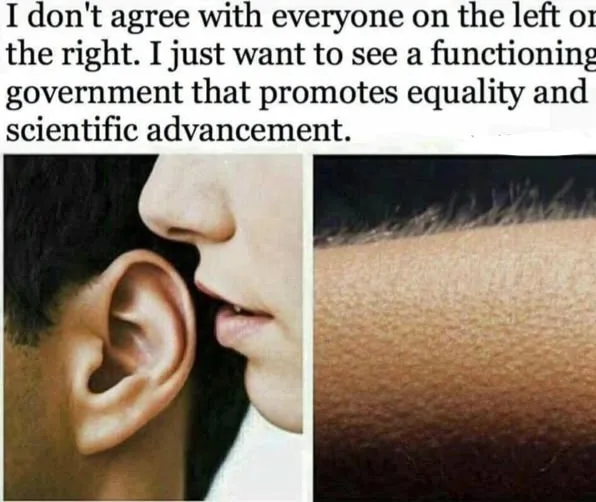 The image is split into two panels: the left shows a person whispering into another person's ear, and the right shows a…