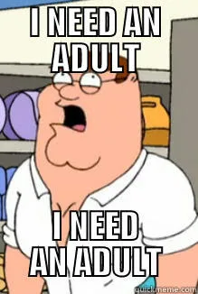 A close-up of Peter Griffin from Family Guy with his mouth wide open in a shocked or desperate expression, standing in what…
