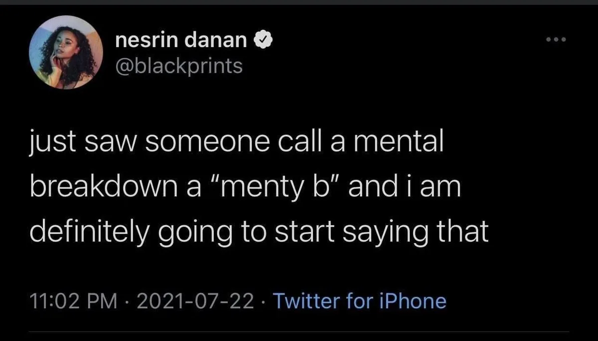 A screenshot of a Twitter post by user nesrin danan (@blackprints) from July 22, 2021, showing white text on a black…