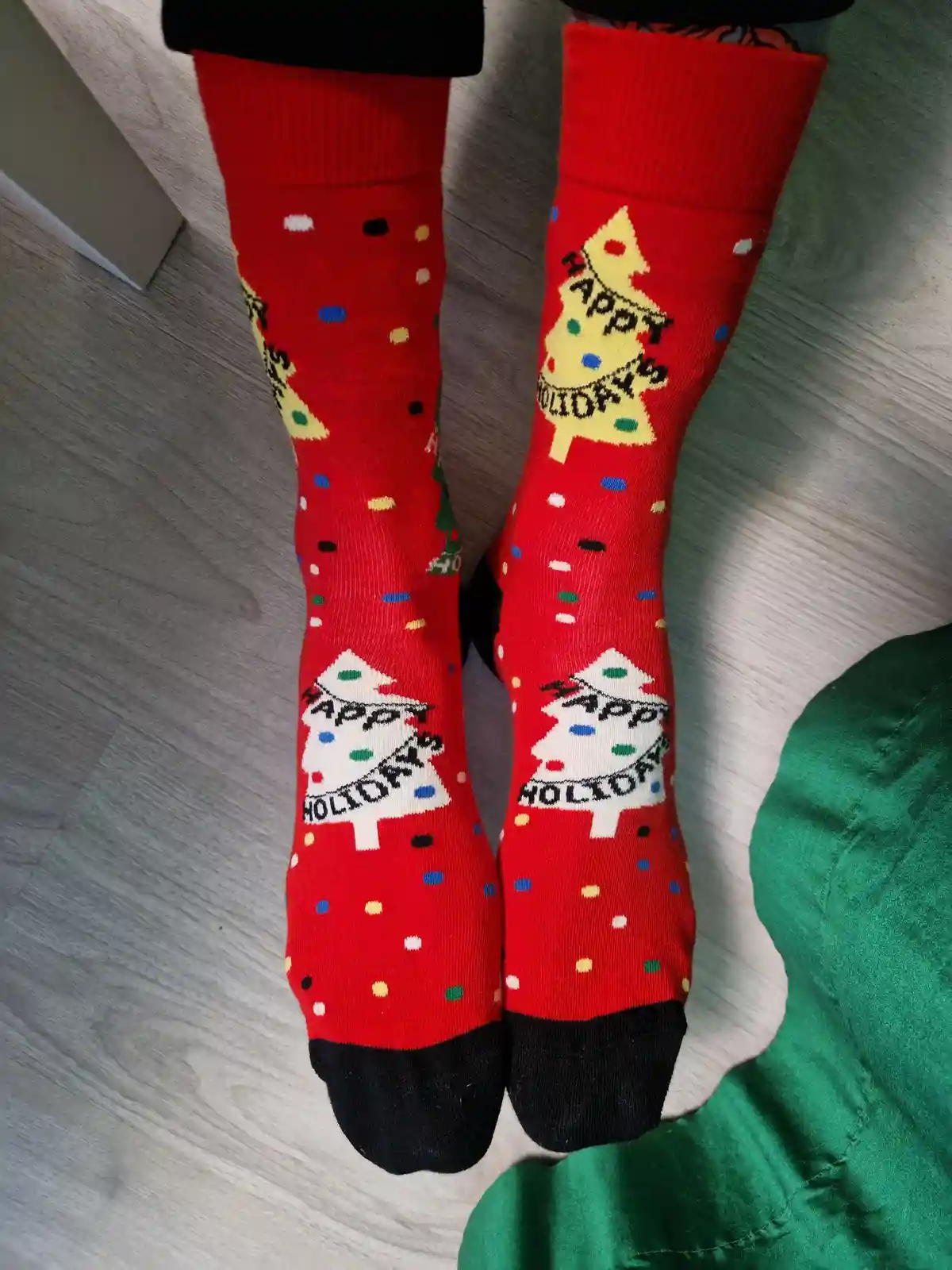 Not feeling the selfie vibe? Here’s a peek at my cozy footies instead!