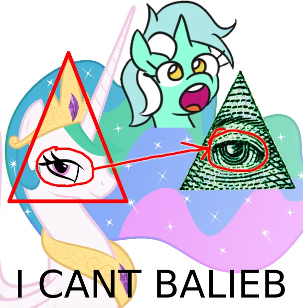 A composite image shows a cartoon pony with a red triangle drawn around her eye, connected by a red line to the Eye of…