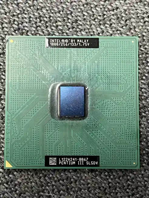 What else can I say about this Pentium III chip? And why won't that tiny QR code scan?