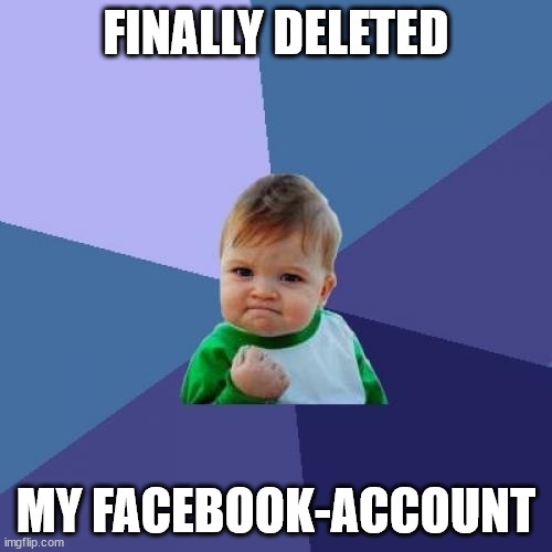 A baby with a smug, triumphant expression, clenched fist, wearing a green and white shirt, set against a geometric blue and…
