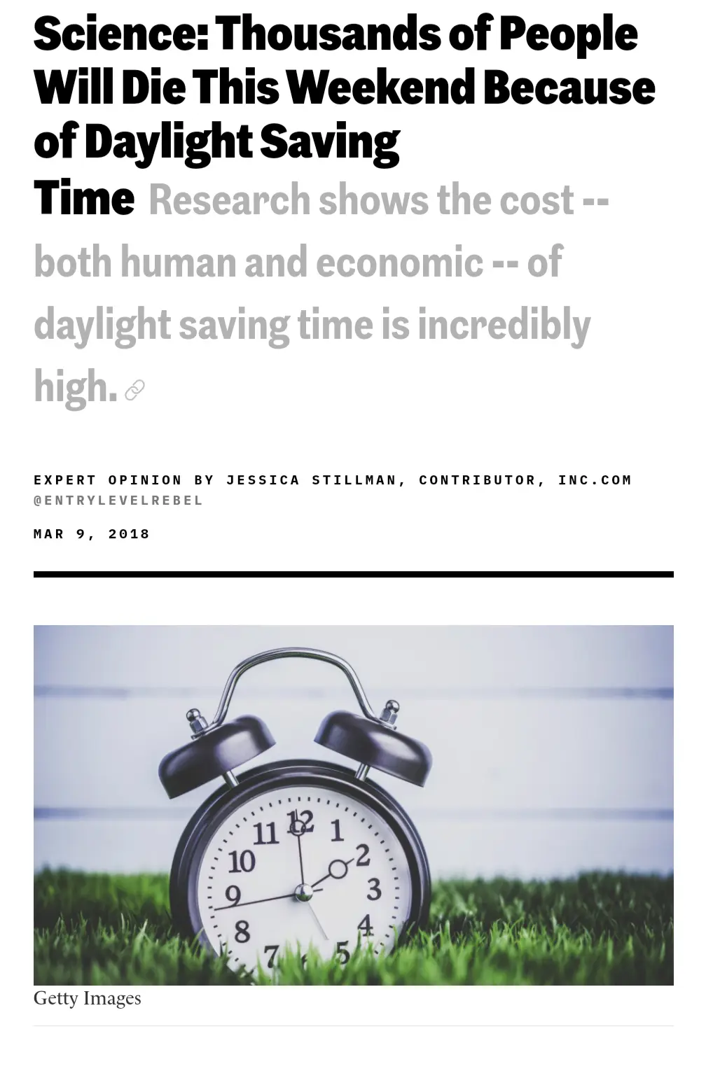 The image displays a mock news article header with bold black text claiming 'Science: Thousands of People Will Die This…
