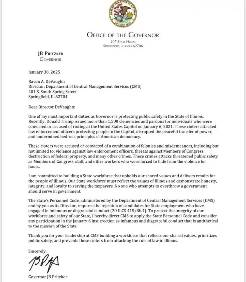 Governor JB Pritzker Takes a Stand: No Jobs for J6 Rioters in Illinois