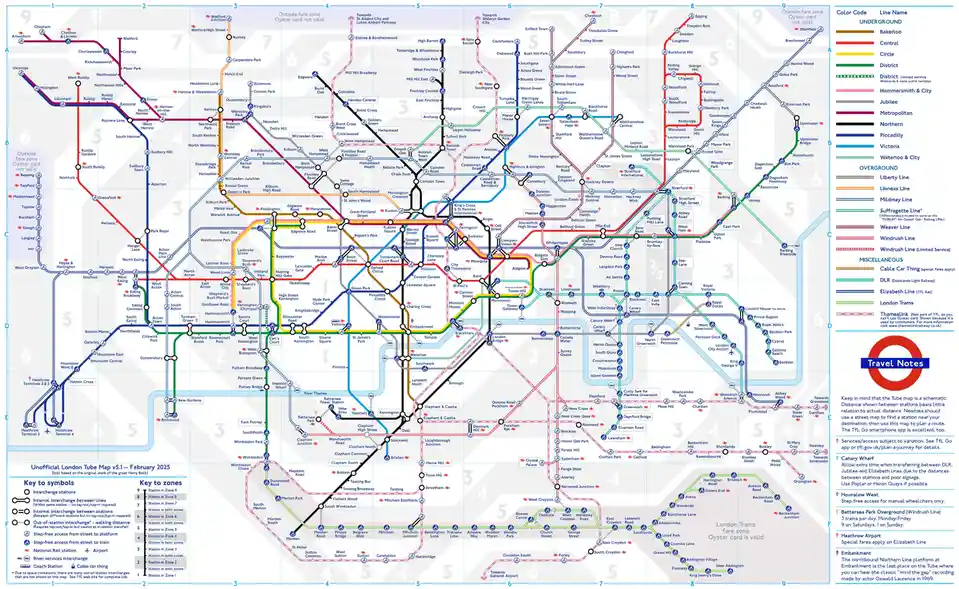 this image is a detailed london tube map with a black line drawn from 'elephant & castle' to 'south wimbledon' and a red…