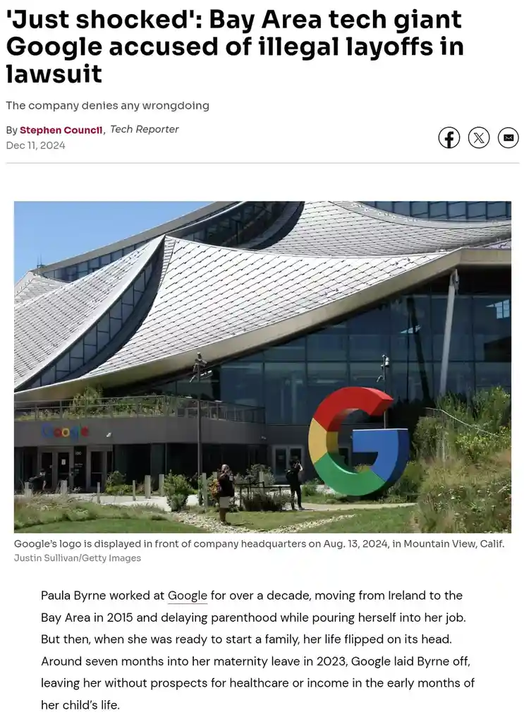 Shockwaves in Silicon Valley: Google Faces Lawsuit Over Alleged Illegal Layoffs