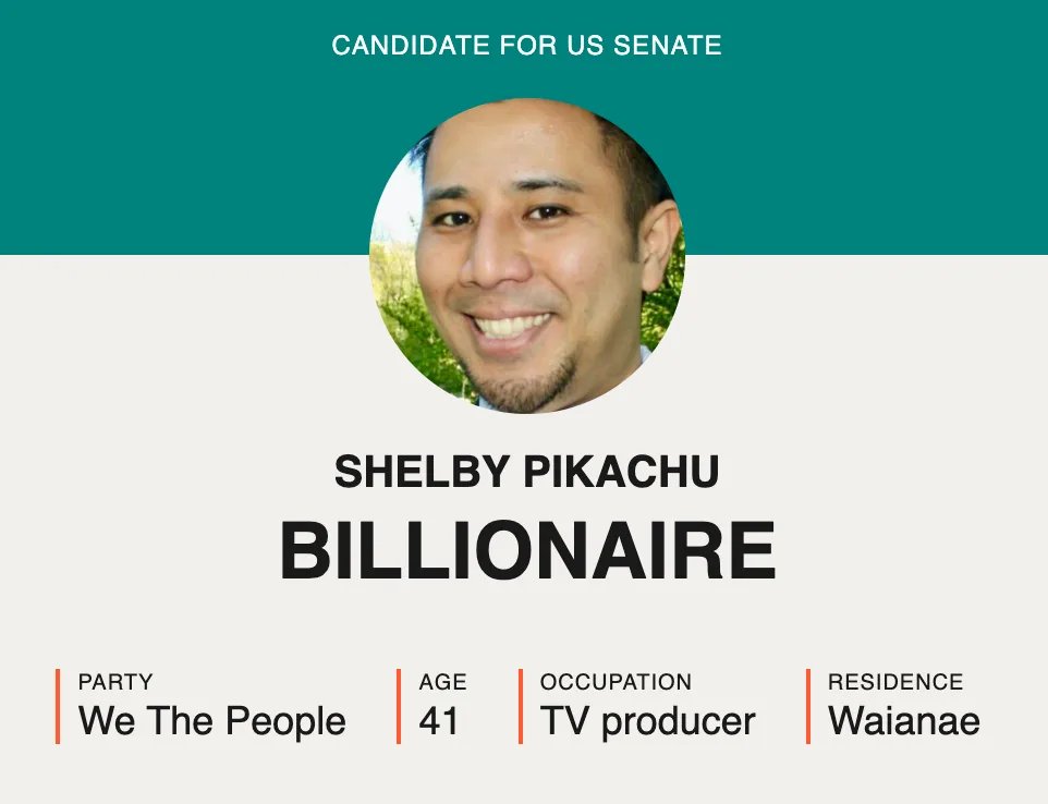 Meet Billionaire Shelby Pikachu: The Hawaiian Senate Hopeful