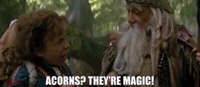 A repeating image sequence from 'The Hobbit' shows a young hobbit and a wizard in a forest. The wizard, Gandalf, repeatedly…