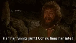 A six-panel meme featuring a bearded man in a medieval-style setting, repeating the Swedish phrase 'Han har funnits jämt!…