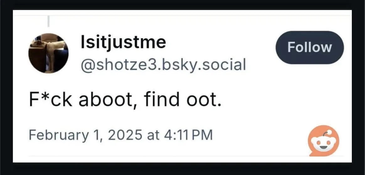 A screenshot of a social media post from a user named 'Isitjustme' with the handle '@shotze3.bsky.social', showing the text…