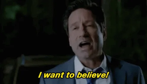 The image shows actor David Duchovny as Fox Mulder from 'The X-Files', depicted in two rows of three panels each. In the top…