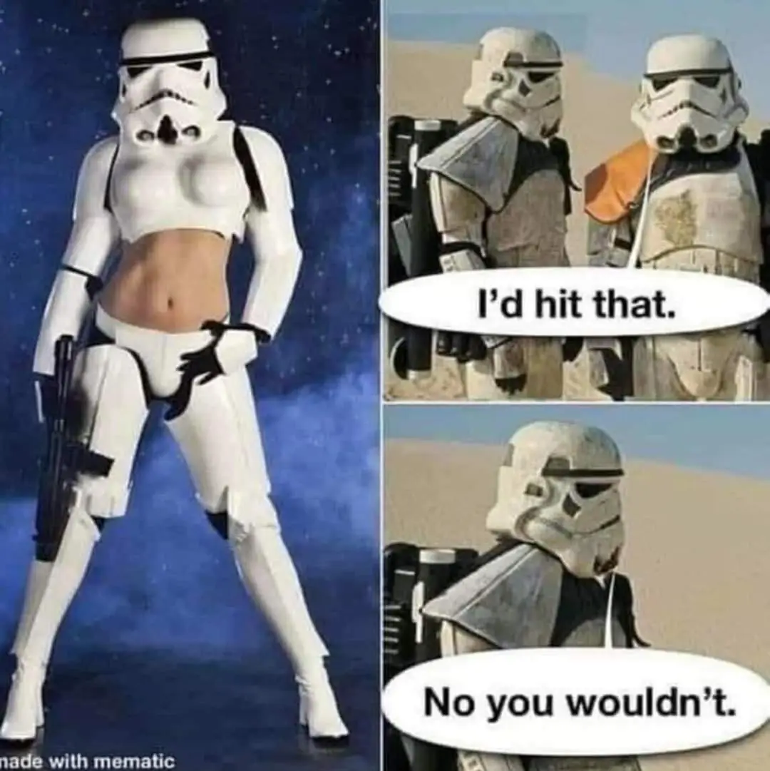That irresistibly charming stormtrooper look!