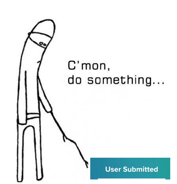 A simple black-and-white stick figure drawing shows a person with a long, thin body and a headband, leaning forward with one…