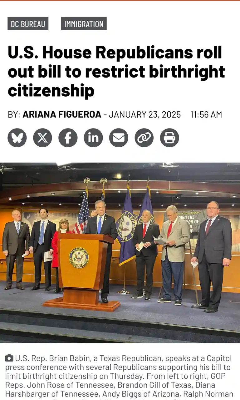 A screenshot of a news article header showing U.S. House Republicans at a press conference introducing a bill to restrict…