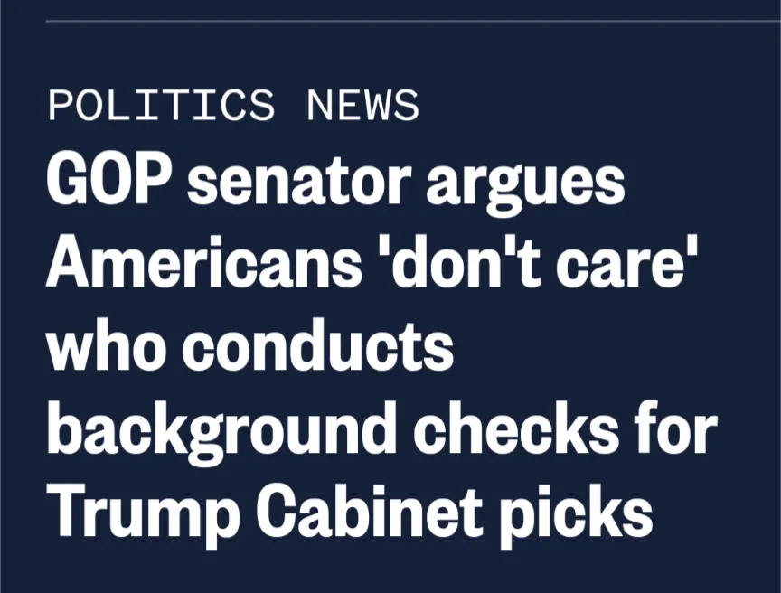A dark blue background mimicking a news headline with white text reading 'POLITICS NEWS' followed by 'GOP senator argues…