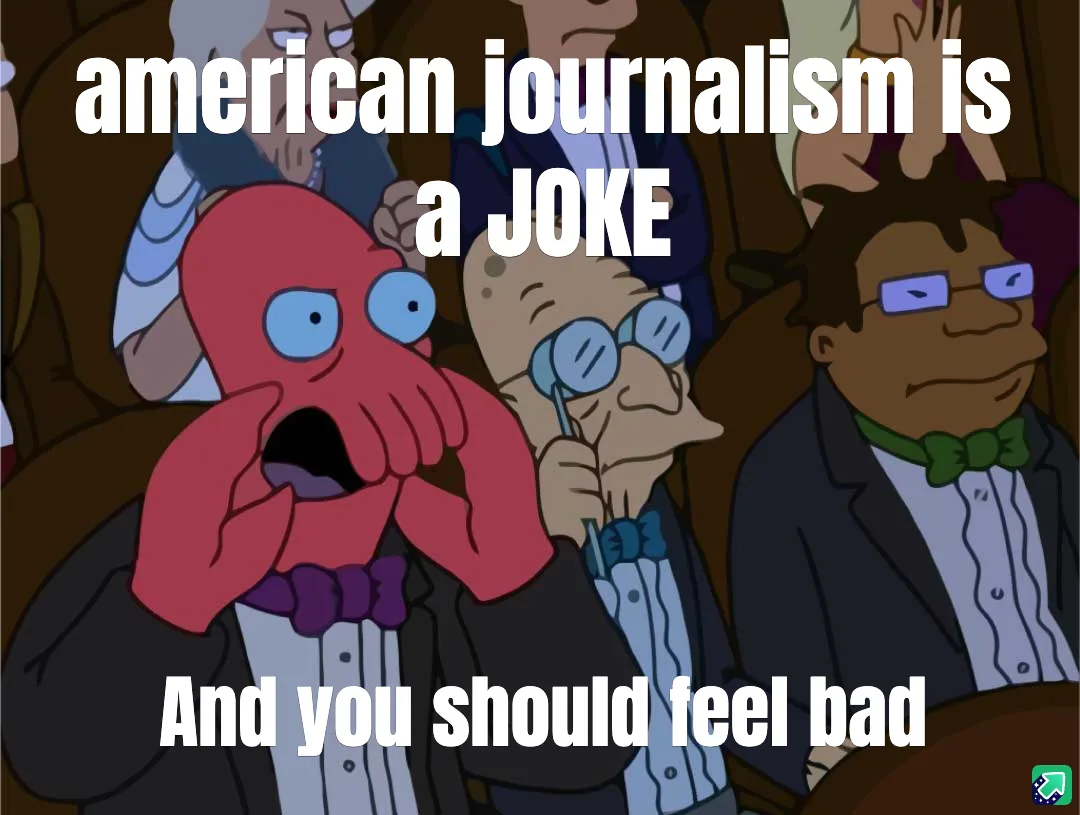 The image shows a red octopus character in a tuxedo with a shocked expression, hands over mouth, seated in an audience. Text…