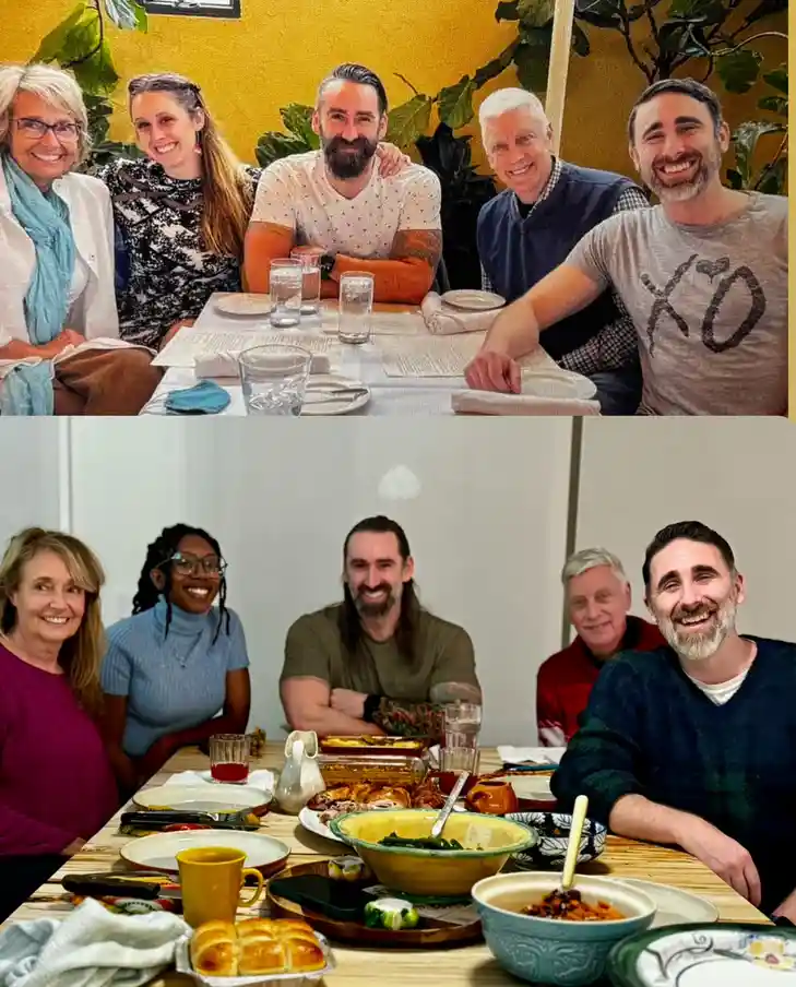 My sister couldn't make it this year, so my brother's girlfriend stepped in. Can you tell who's who?