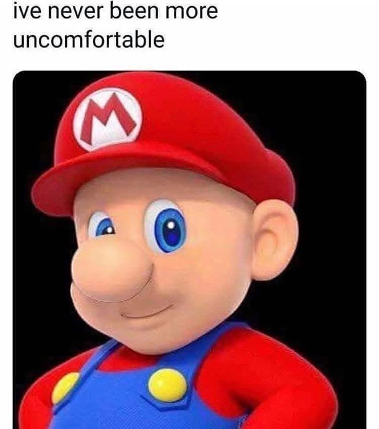 A close-up of the video game character Mario, wearing his iconic red cap with a white 'M' logo, blue overalls with yellow…