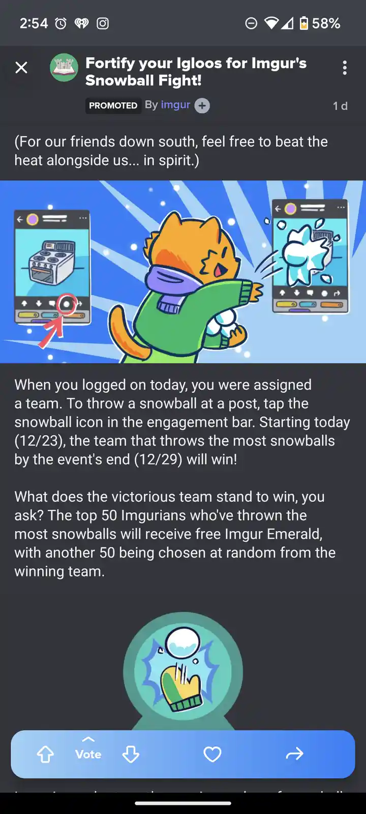 Looks like I'm missing out on the snowball fight, huh?